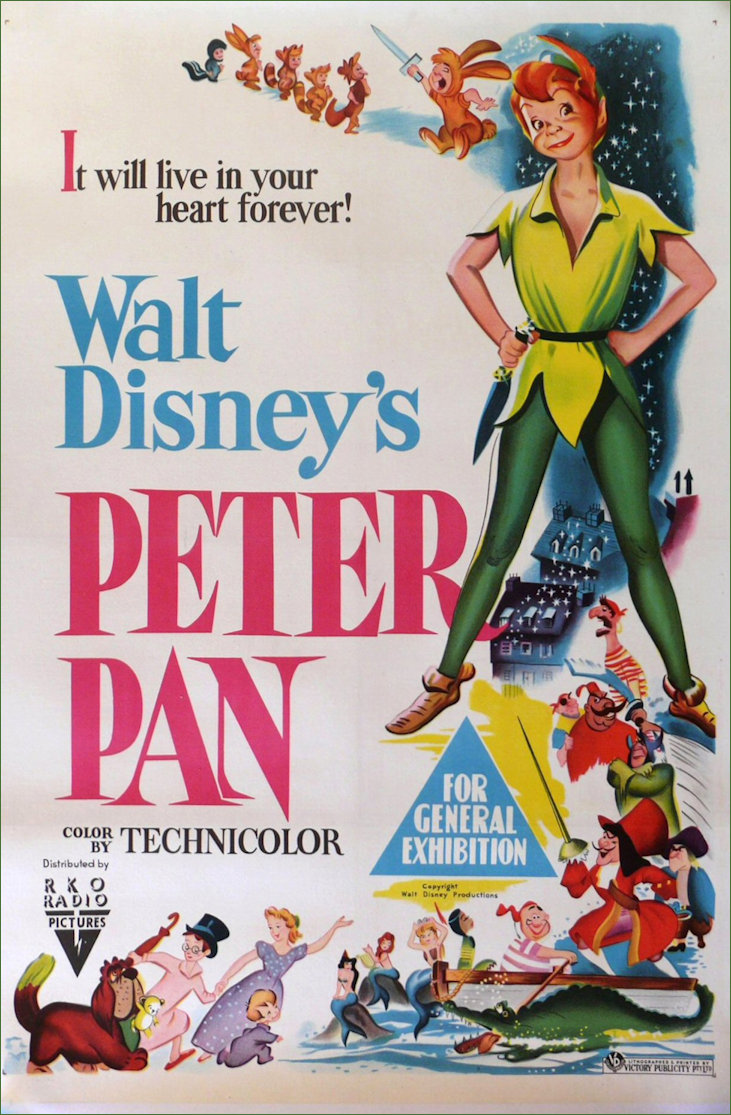 Peter Pan 1953 Disney animation Film Poster