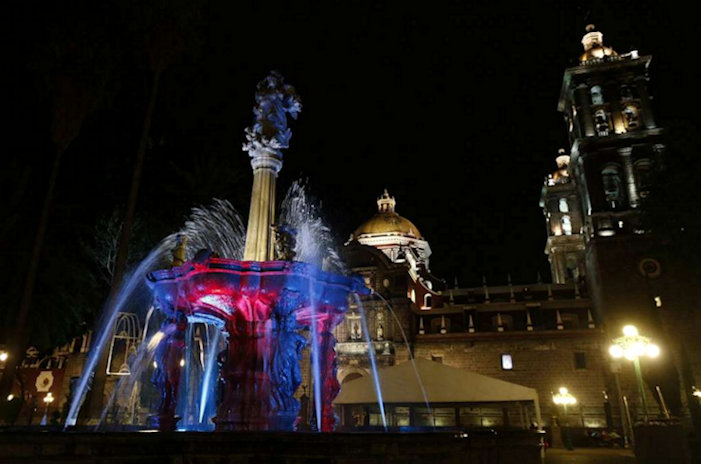 View of San Miguel fountain of Puebla, in Mexico.