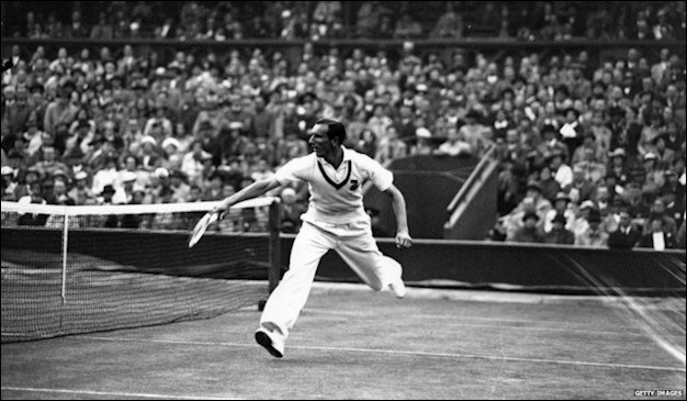 Fred Perry winning 1936 Davis Cup
