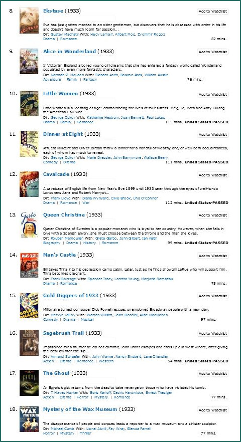 1933 Top 50 Films 8-18