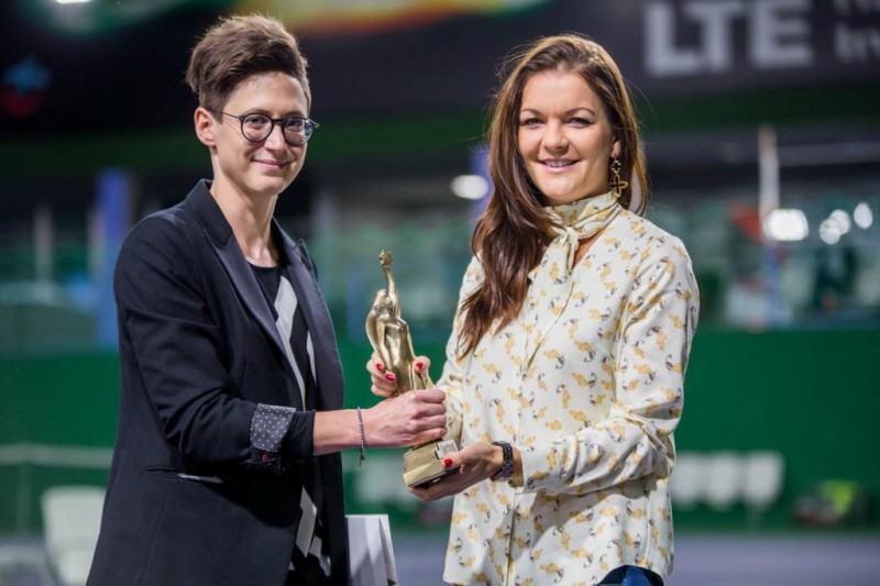Aga Radwanska receiving her award