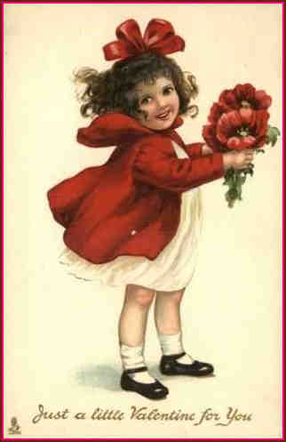 Victorian Poppy Valentine Card
