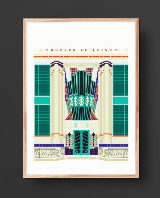 Framed poster of the Hoover Building