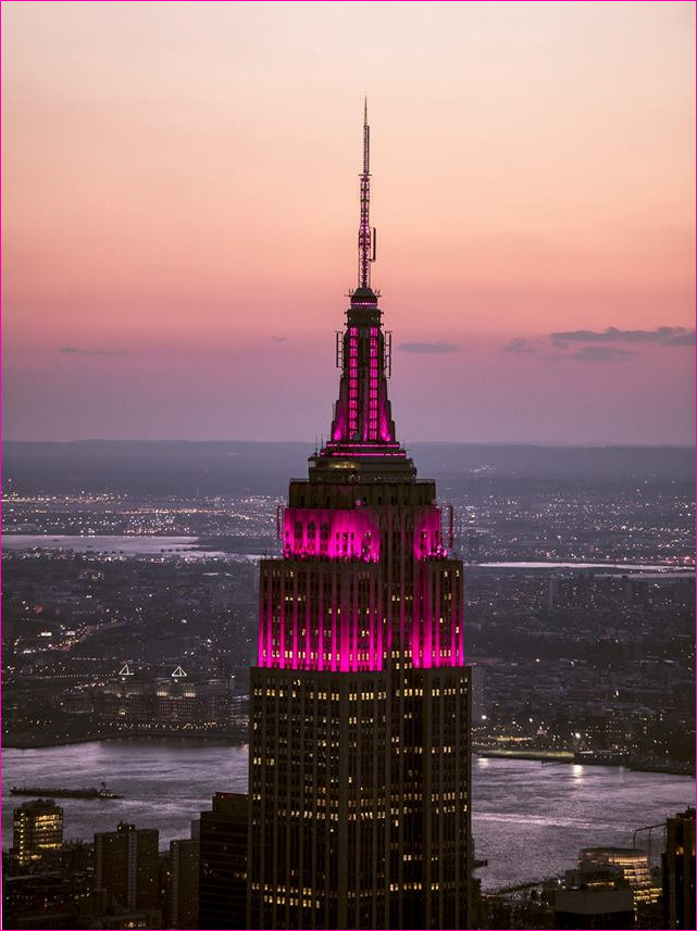 Empire State Building glows Magenta