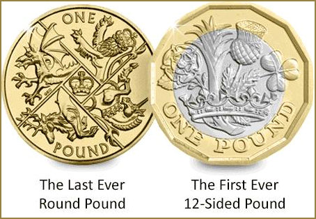 Old and New pound coins