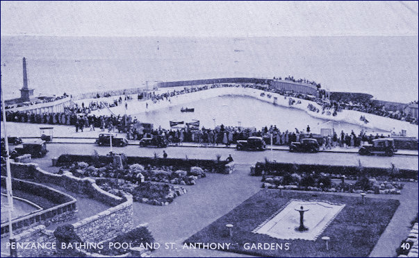 1930s postcard of Jubilee Pool and Gardens