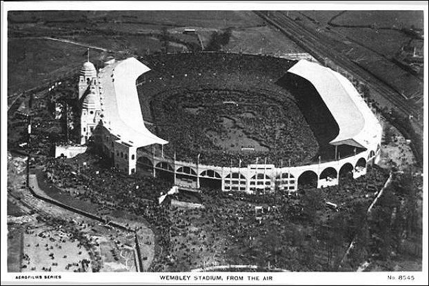 Empire Stadium 1923 from the air towers on left