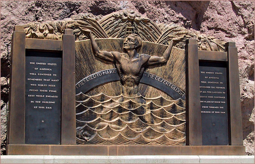 Hoover Dam Memorial to those who lst their lives by Oskar J W Hansen