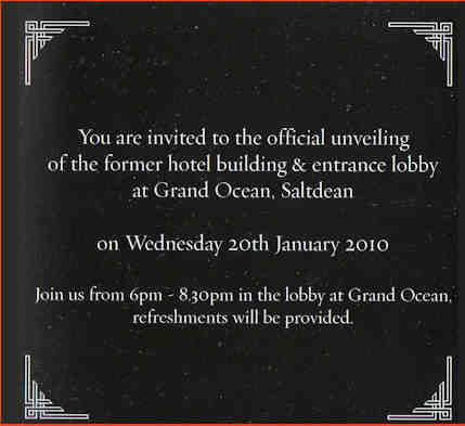 Ocean Hotel Invitation details