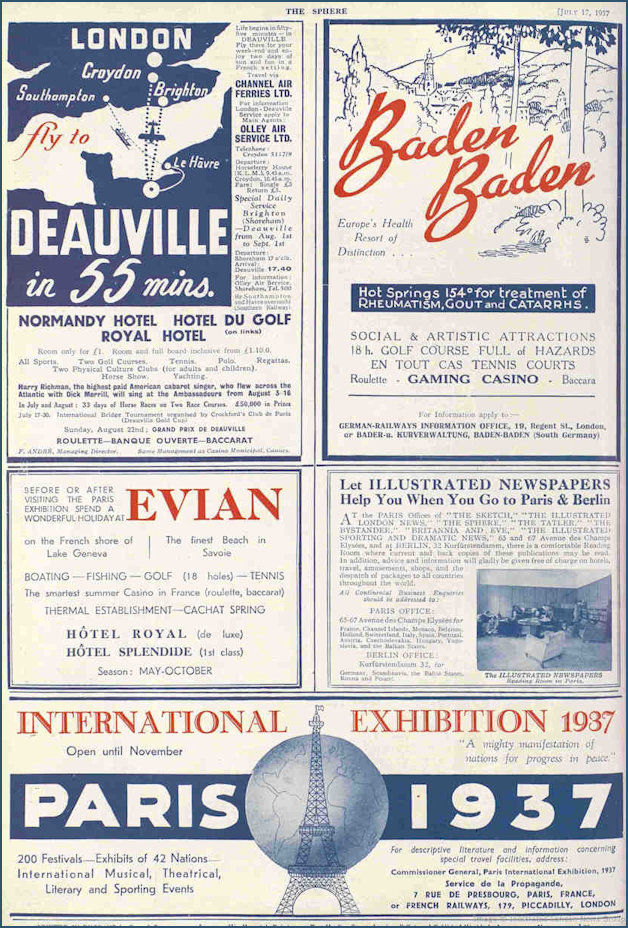 Ads page The Sphere 1937