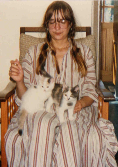 Me with tiny Hilda and Evadne in 1987