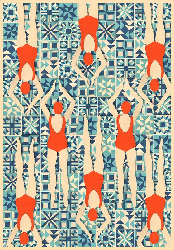 Art Deco Swimmers