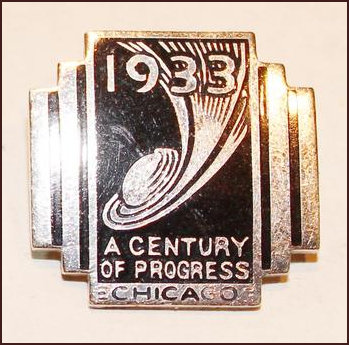 Souvenir pin world's trade fair Chicago 1933