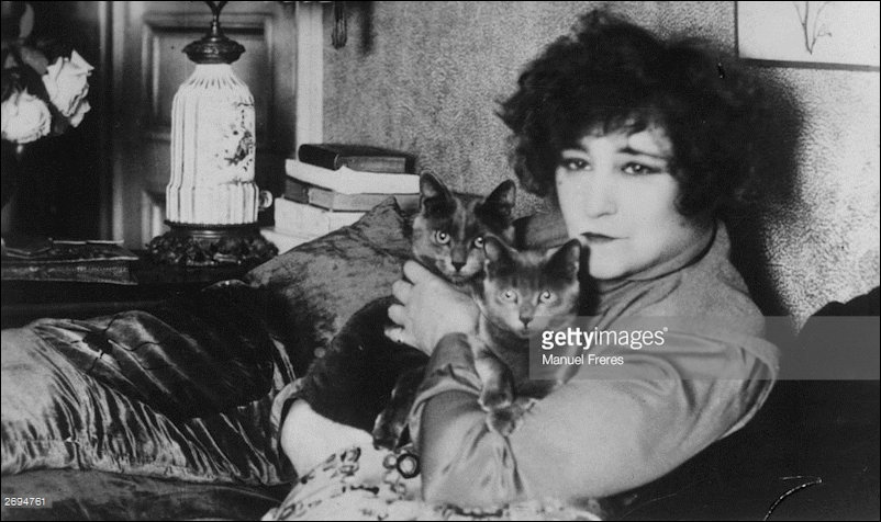 Getty image of Collette and her cats circa 1937