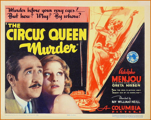 Promotional Poster for tje Circus Queen Murder 1933