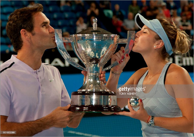 Federer and Bencic Hopman Cup 2018 Champions