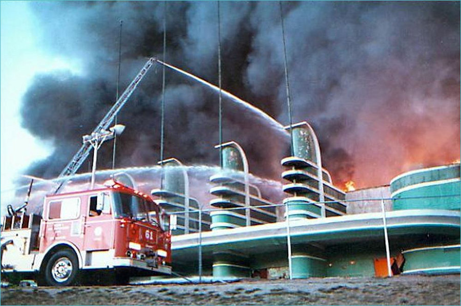 Fire engine at the sceme of the PP fire