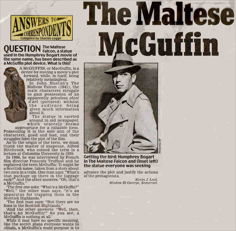 Daily Mail article about the McGuffin