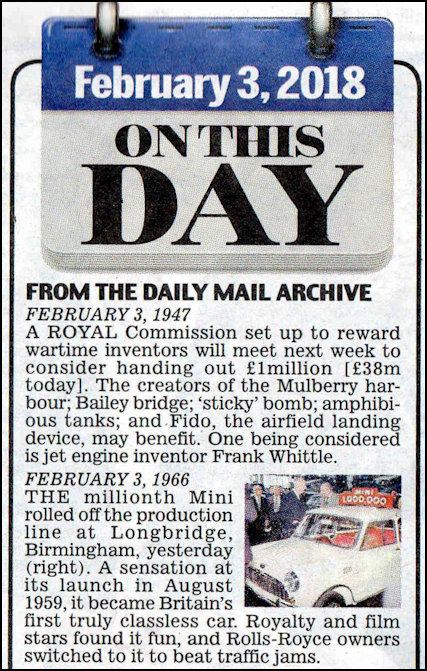 Daily Mail 'On this day' article
