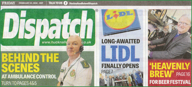 Hucknall Dispatch Front page