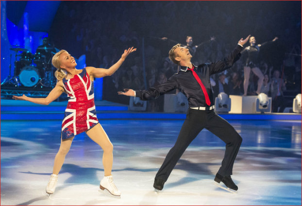 Torvill and Dean dance in the Union Jack costumes