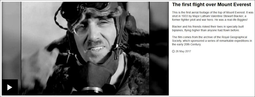 BBC footage of Everest flight 1933