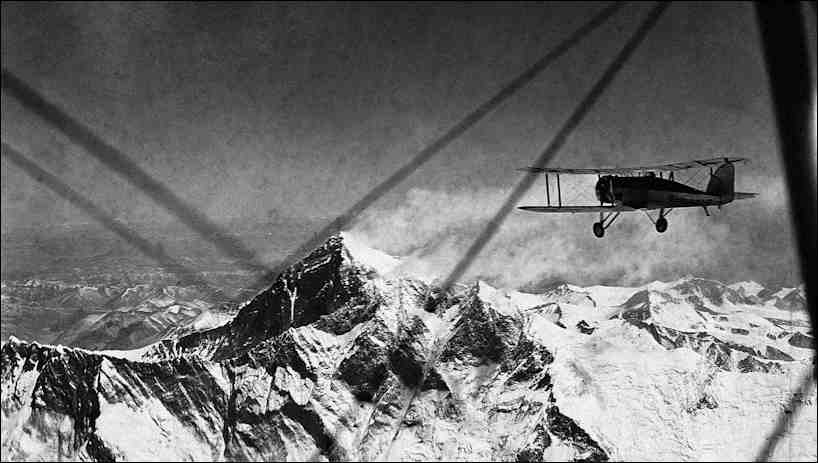 Biplane over Mount Everest first flight 1933