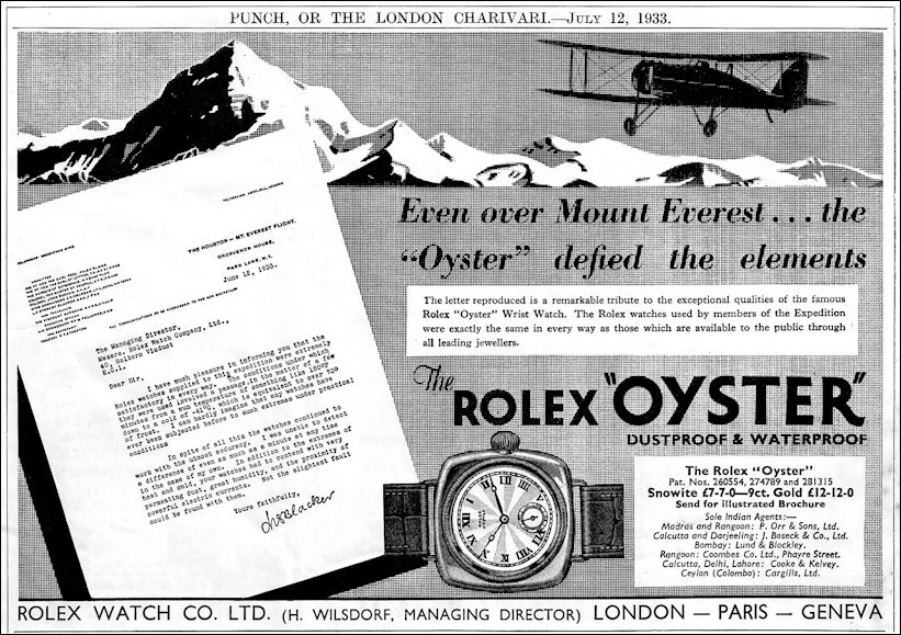 Rolex Ad Everest 1933