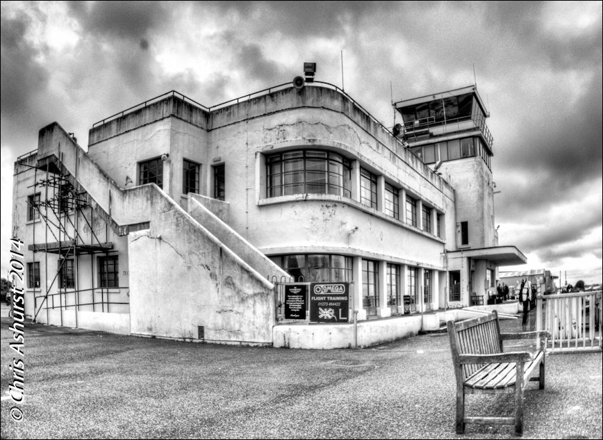 Shoreham Airport dated 2014 showing cracks to terminal building