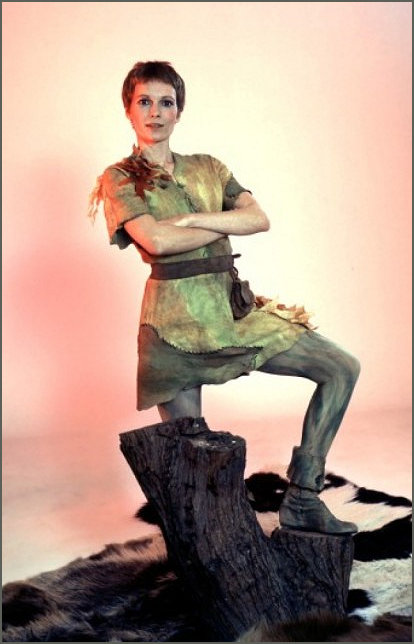 Mia Farrow in Studio pose as Peter Pan
