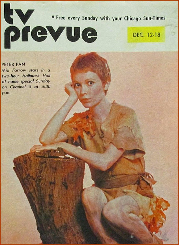 TV Programme Cover featuring Mia Farrow as Peter Pan 1976