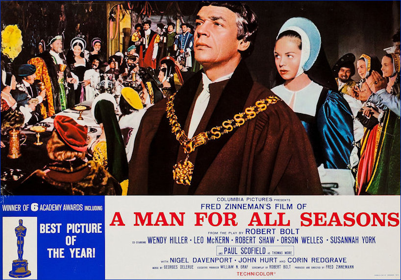 A Man for All Seasons Film Poster - Paul Schofield as Thomas More and Susannah York as Meg Roper