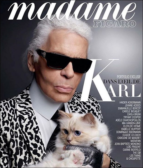 Lagerfeld and Choupette Magazine Cover