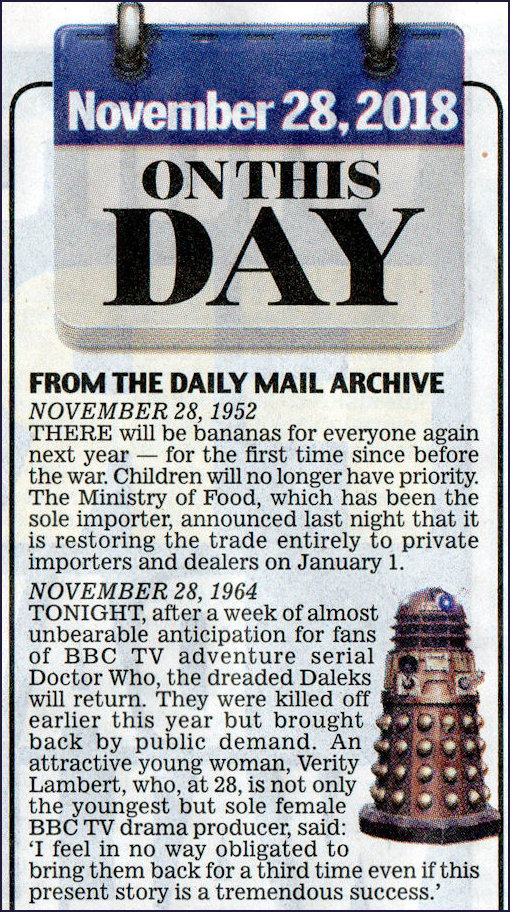 Article about the return of the Daleks