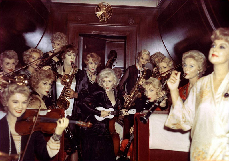 The Ladies Band performing in the train