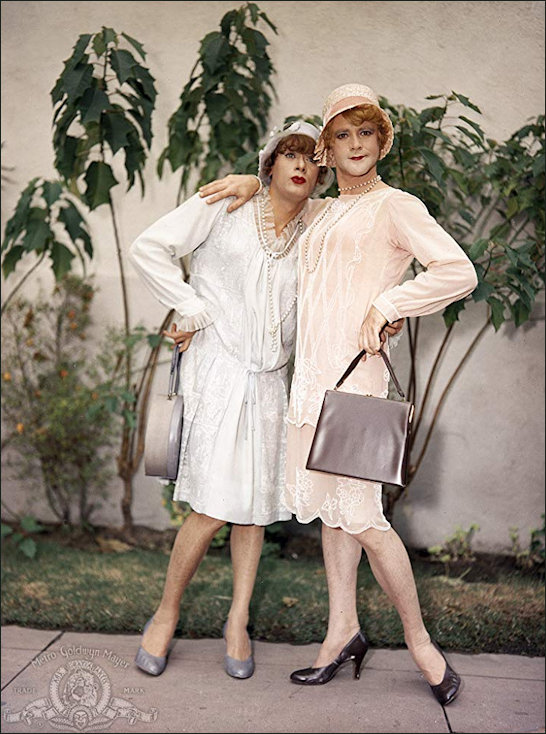 Curtil and Lemon dressed as women