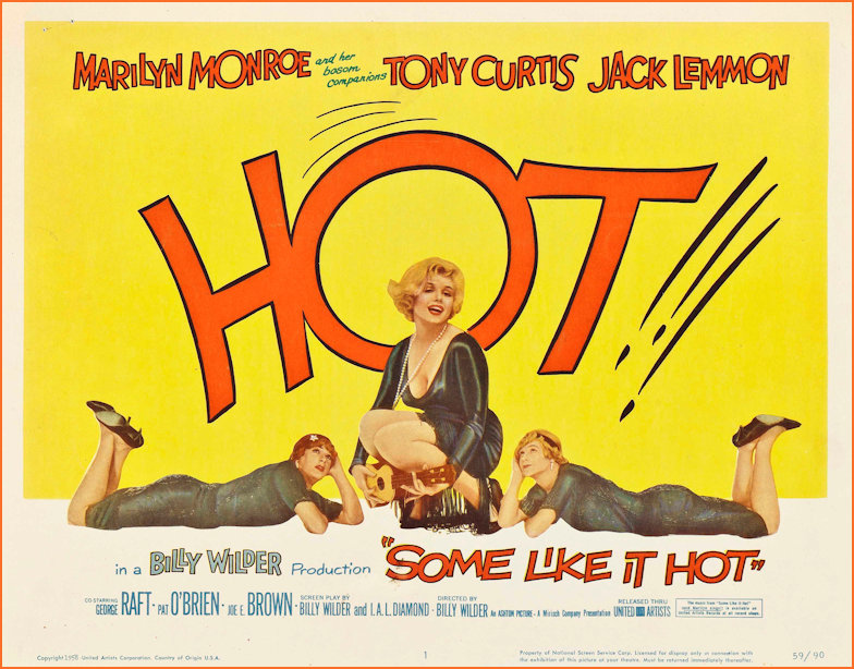Film Poster Lobby Card for Some Like it Hot 1959