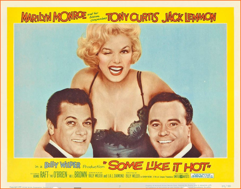 Monroe, Lemon and Curtis in Some Like it Hot
