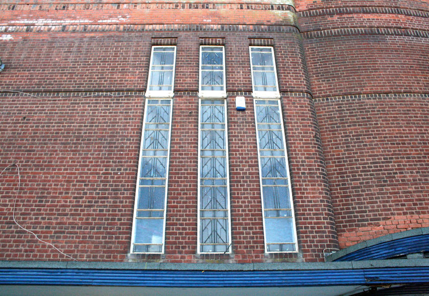 Exterior view of the stairwell windows