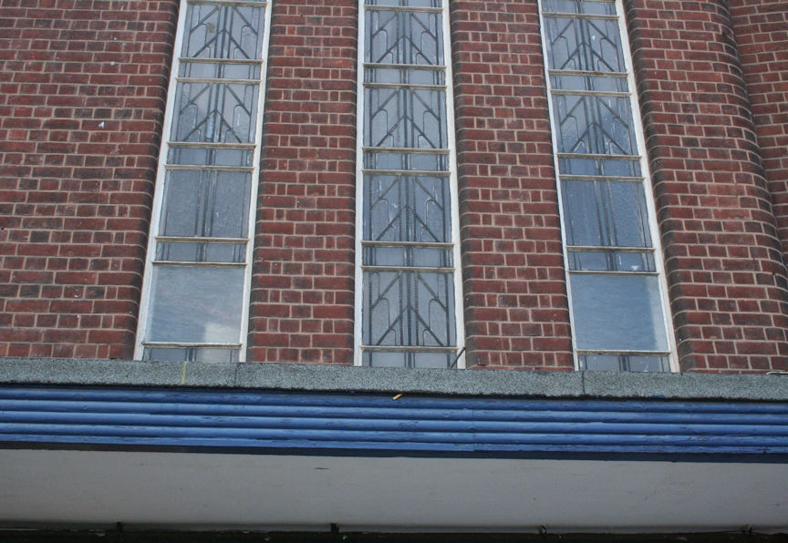 Close up of the Exterior view of the stairwell windows
