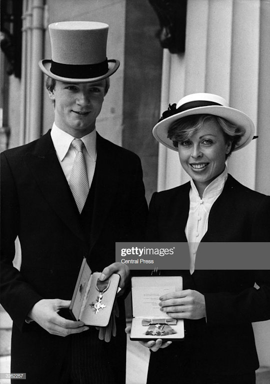 1981 Torvill and Dean receive MBE