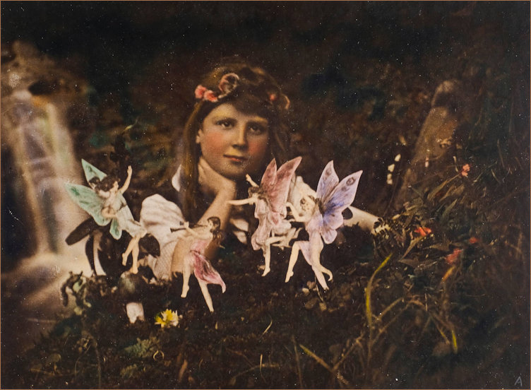Tinted version of the Cottingley Fairies
