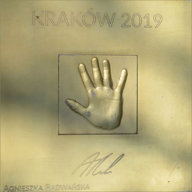 Plaque of Agnieszka Radwanskas handprint