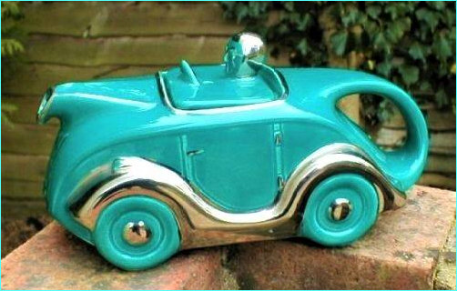 Ceramic Racing Car Teapot by James Sadler & Sons 1930s