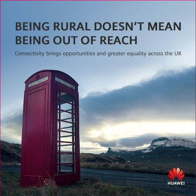 Huawei use red telephone kiosk in advertising campaign 2019