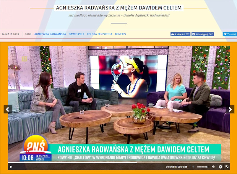 Aga and Dawid on the Sofa on Polish Television's 'Breakfast Question Time.'