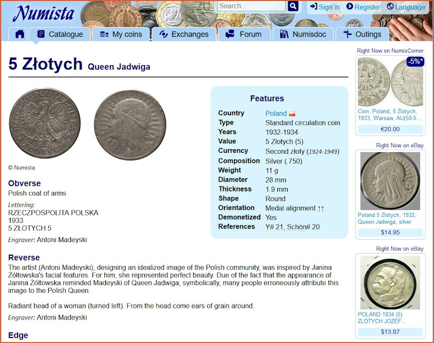 Jadwiga 5 zloty coin