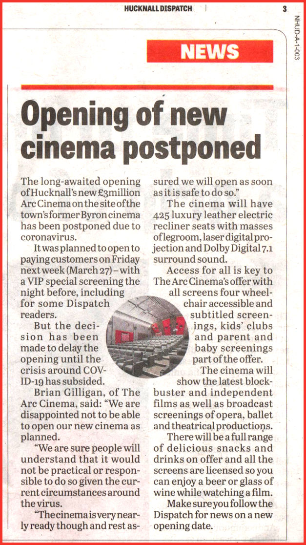 Byron Cinema opening postponed indefinitely article