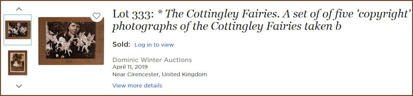 Cottingley Fairies Auction