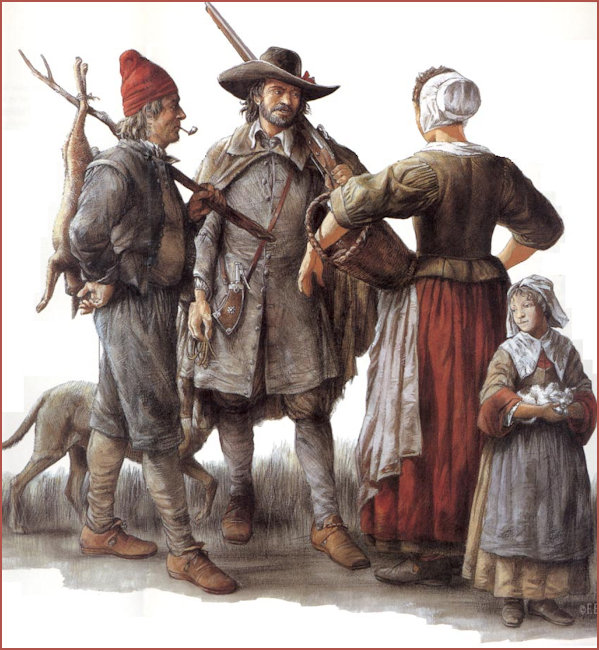 Appropriate clothing for the winters of 17th century New World